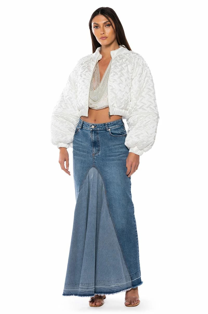 ADDED FLARE FRONT PLEAT MAXI SKIRT - Image 3