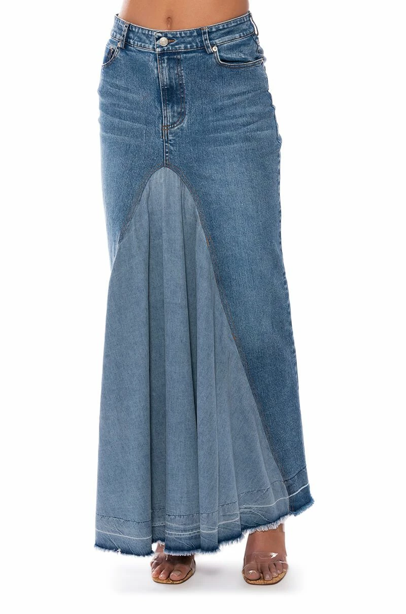 ADDED FLARE FRONT PLEAT MAXI SKIRT - Image 4