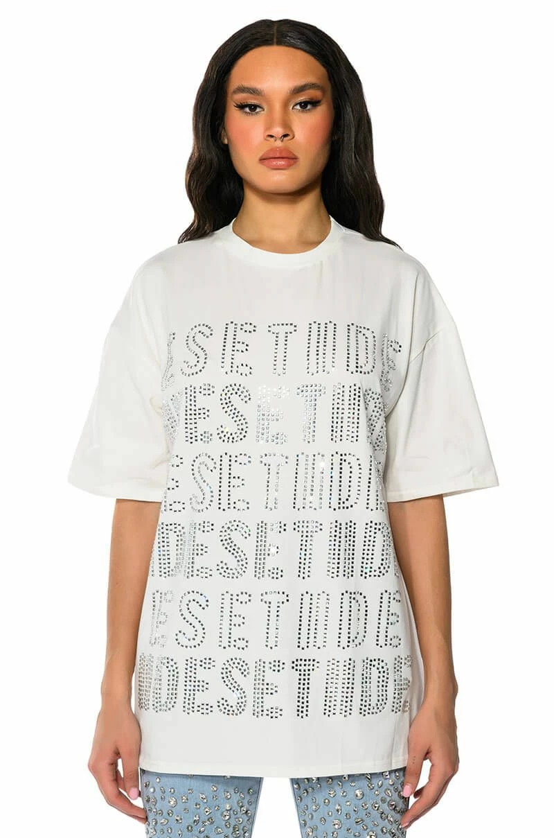 ALPHABET CITY OVERSIZED GRAPHIC TSHIRT IN WHITE