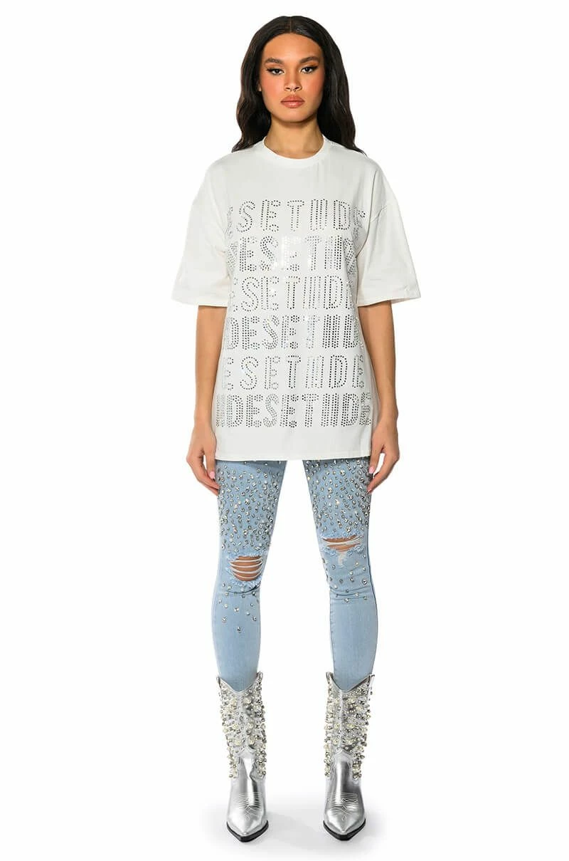 ALPHABET CITY OVERSIZED GRAPHIC TSHIRT IN WHITE - Image 2