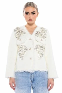 ALWAYS BLING RHINESTONE BUTTON FRONT CARDIGAN