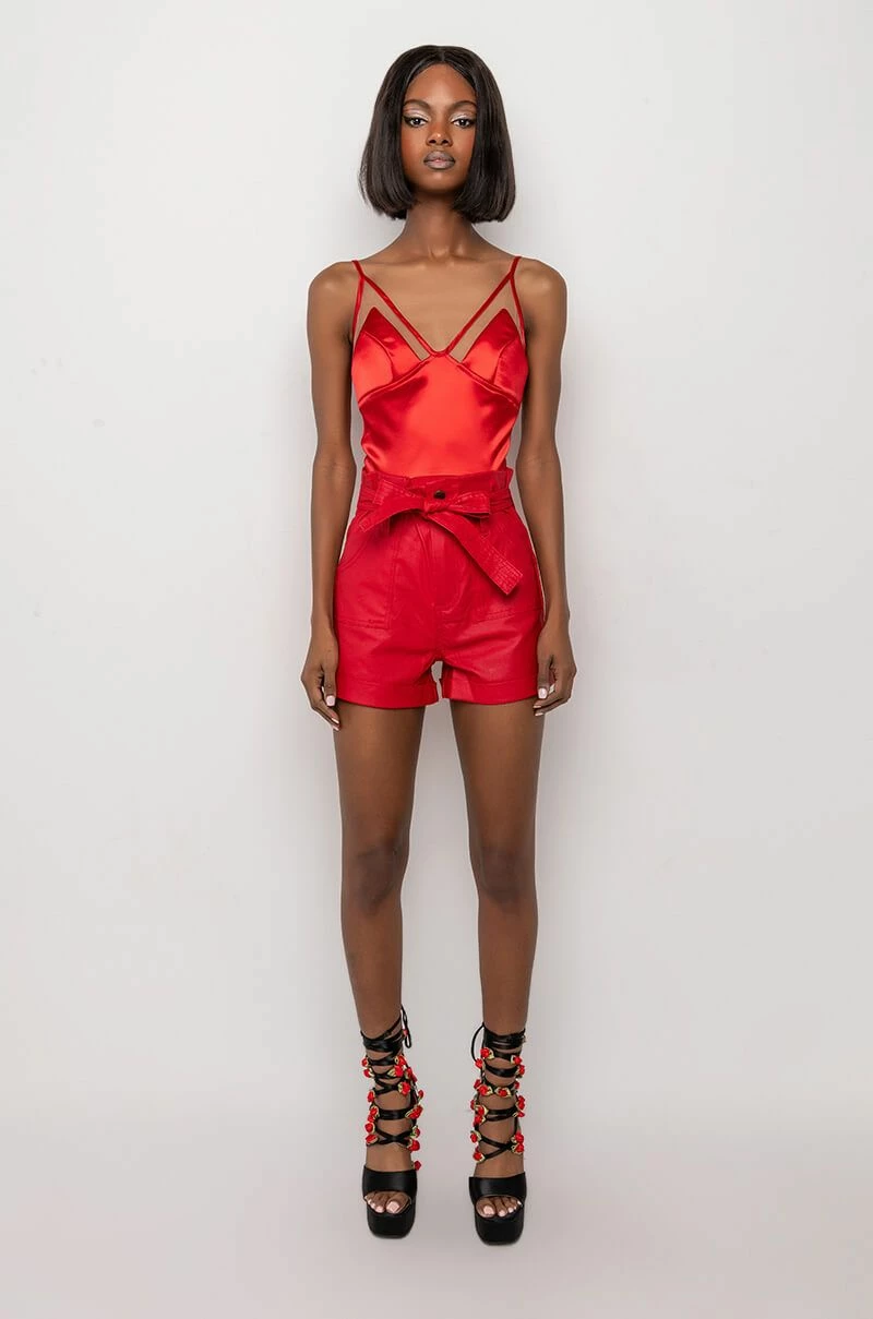 ASTERIA MESH PANEL SATIN BODYSUIT - Image 7