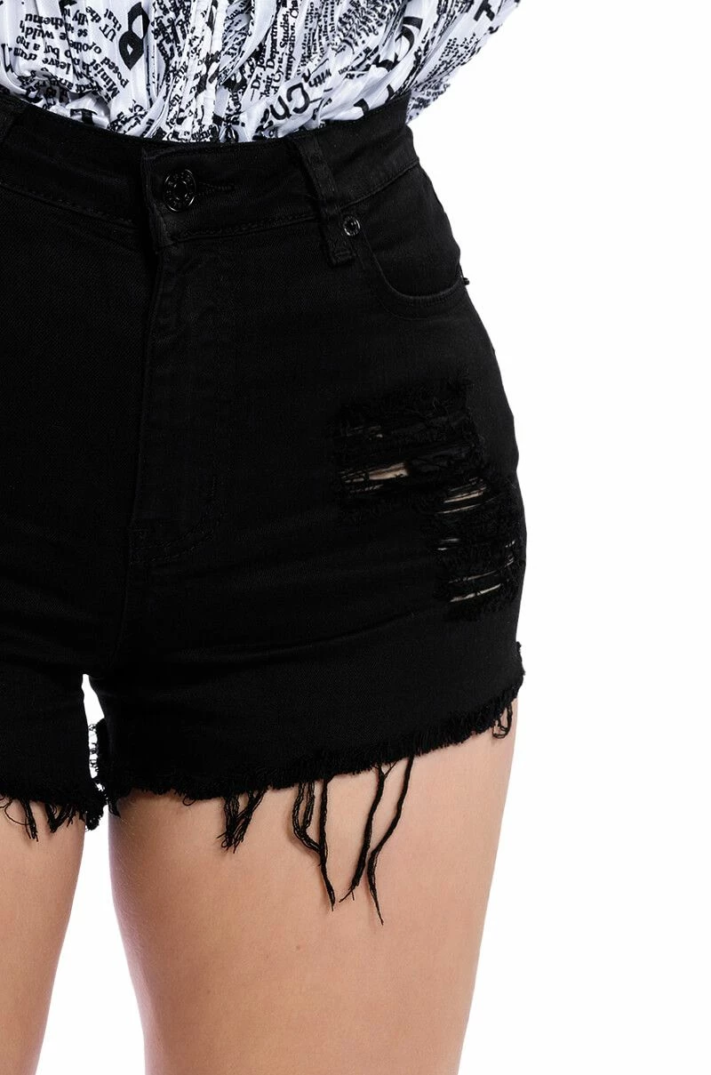 BELLA VITA DISTRESSED DENIM SHORT - Image 9