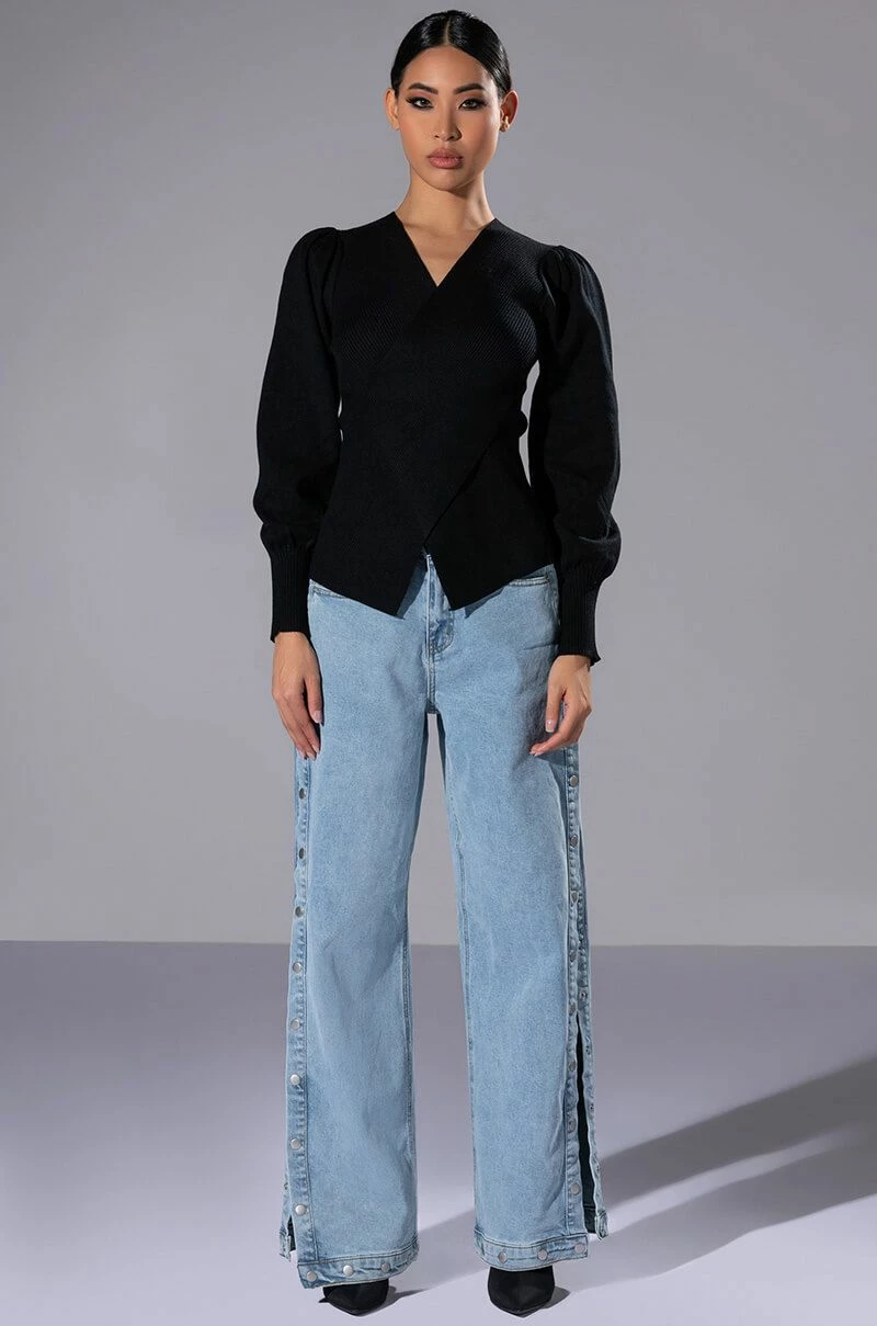 BLESSED MESS SIDE SNAP HIGH RISE JEANS - Image 2