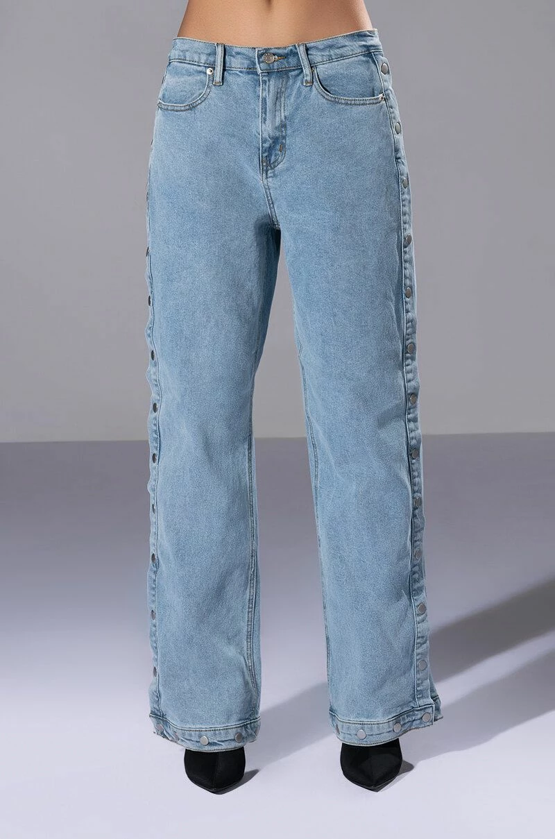 BLESSED MESS SIDE SNAP HIGH RISE JEANS - Image 3