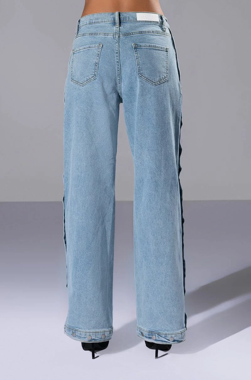 BLESSED MESS SIDE SNAP HIGH RISE JEANS - Image 5