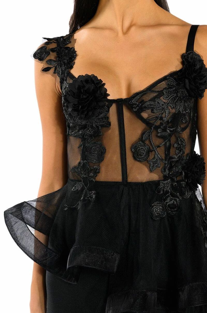 CAMILLA FLORAL EMBROIDERED HIGH LOW PEPLUM TOP - Image 6