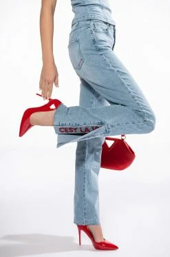 C'EST LA VIE HIGH RISE STRAIGHT JEANS