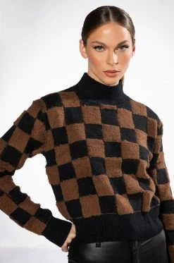 CHECKMATE TURTLENECK SWEATER