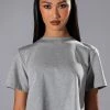 CURTAIN CALL OPEN BACK RHINESTONE CREW NECK TSHIRT