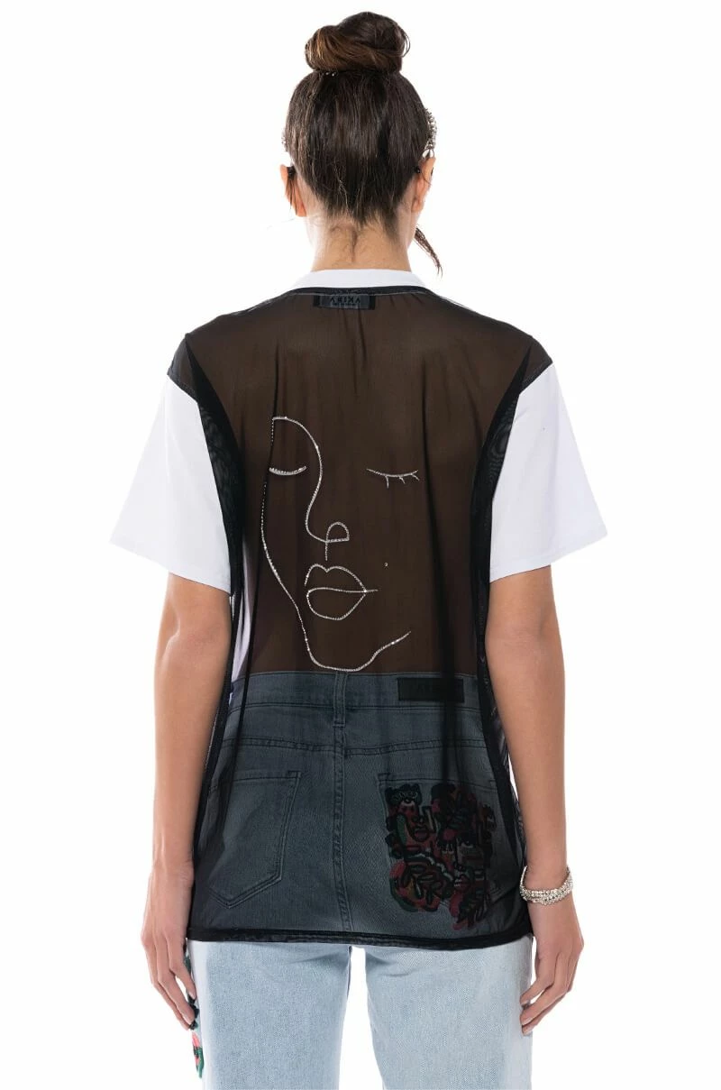 DAY AND NIGHT EMBELLISHED GRAPHIC OVERSIZED TSHIRT - Image 7