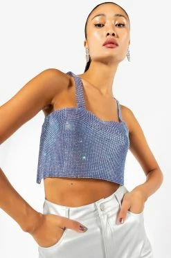 DISCO FEVER RHINESTONE BRALETTE