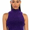 ECHO VELVET SLEEVELESS TOP IN PURPLE