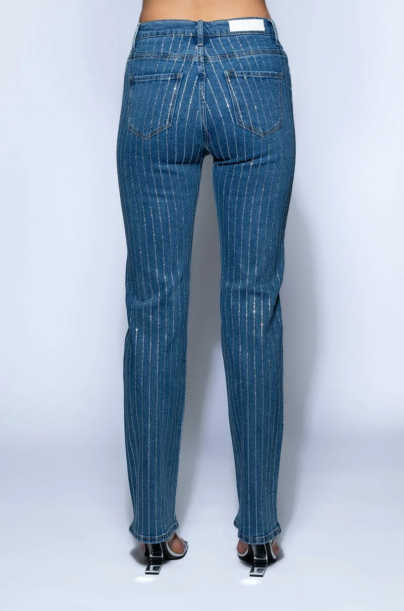 EFFORTLESS GLAM RHINESTONE STRIPE STRAIGHT LEG JEAN - Image 8