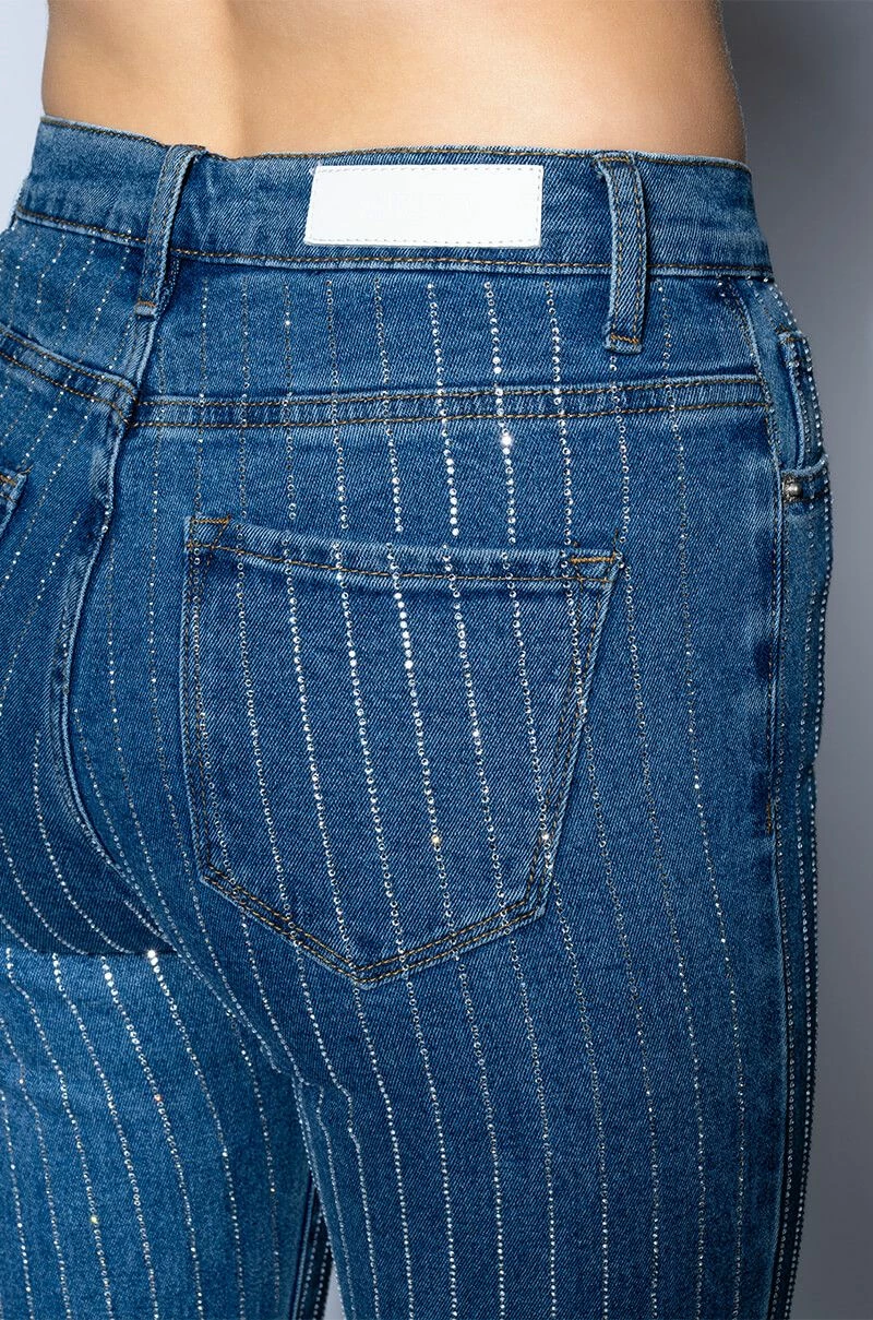 EFFORTLESS GLAM RHINESTONE STRIPE STRAIGHT LEG JEAN - Image 4