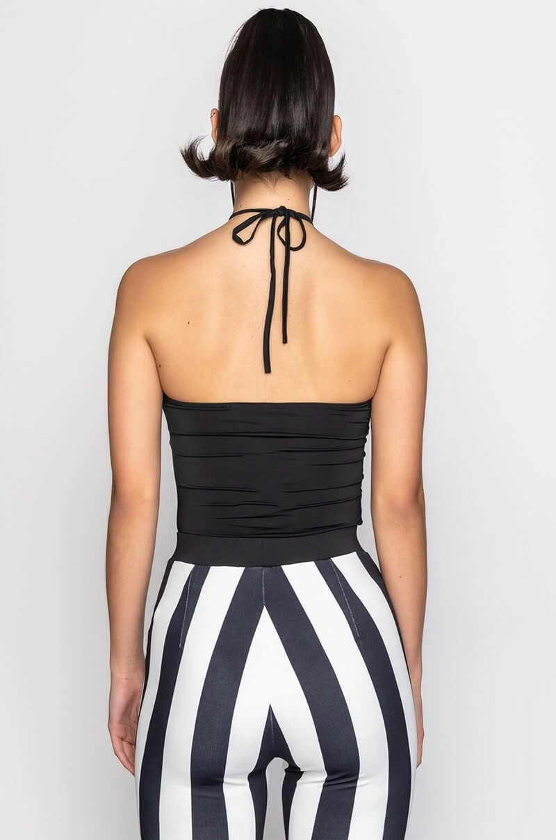 FAR OUT FLORAL CUT OUT HALTER BODYSUIT - Image 5