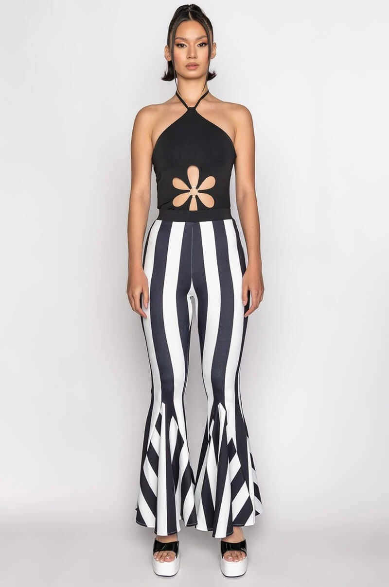 FAR OUT FLORAL CUT OUT HALTER BODYSUIT - Image 6