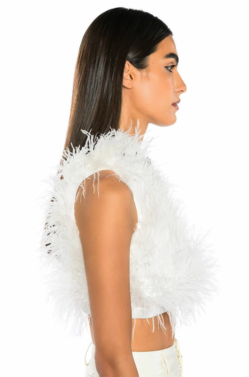 FEISTY SLEEVELESS FEATHER BLOUSE - Image 3
