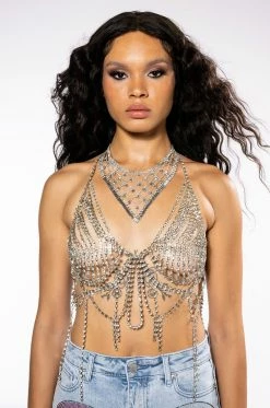 GODDESS RHINESTONE TOP