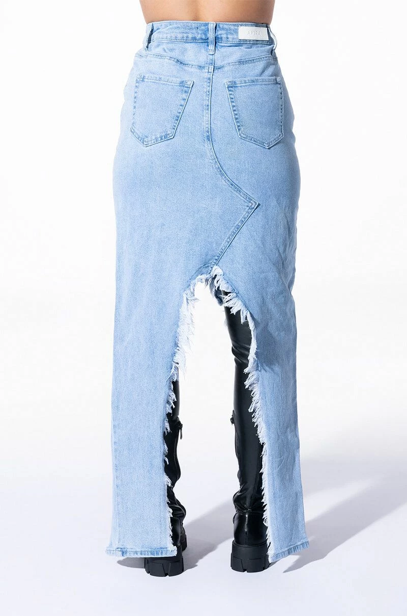 JUST WANNA DANCE HIGH LOW DENIM SKIRT - Image 10