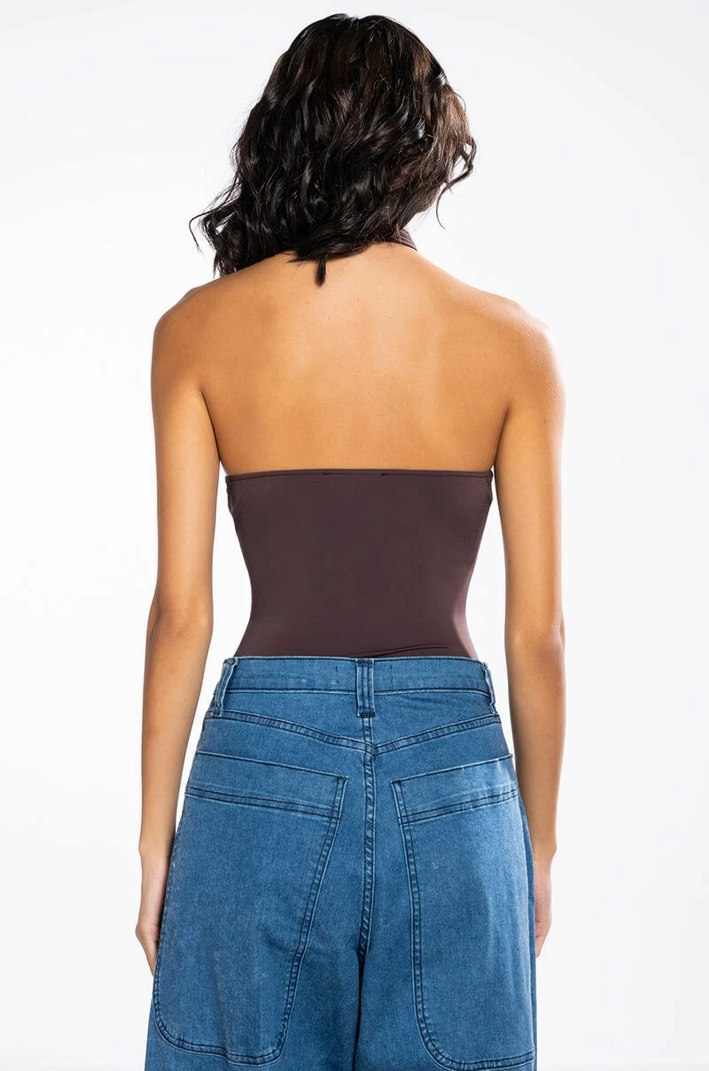 KNOT IN THE MOOD SLEEVELESS CUTOUT HALTER BODYSUIT - Image 5