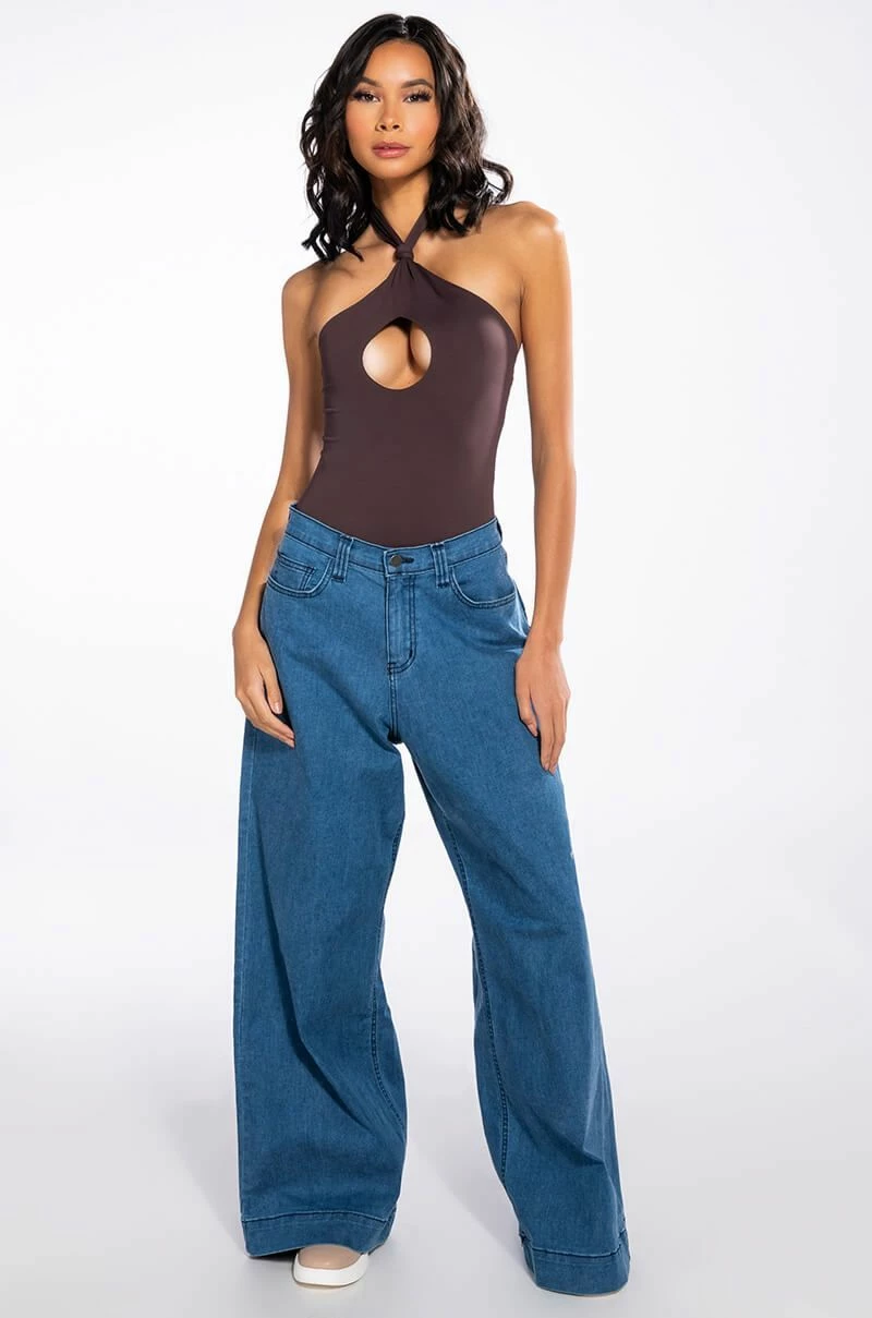 KNOT IN THE MOOD SLEEVELESS CUTOUT HALTER BODYSUIT - Image 7