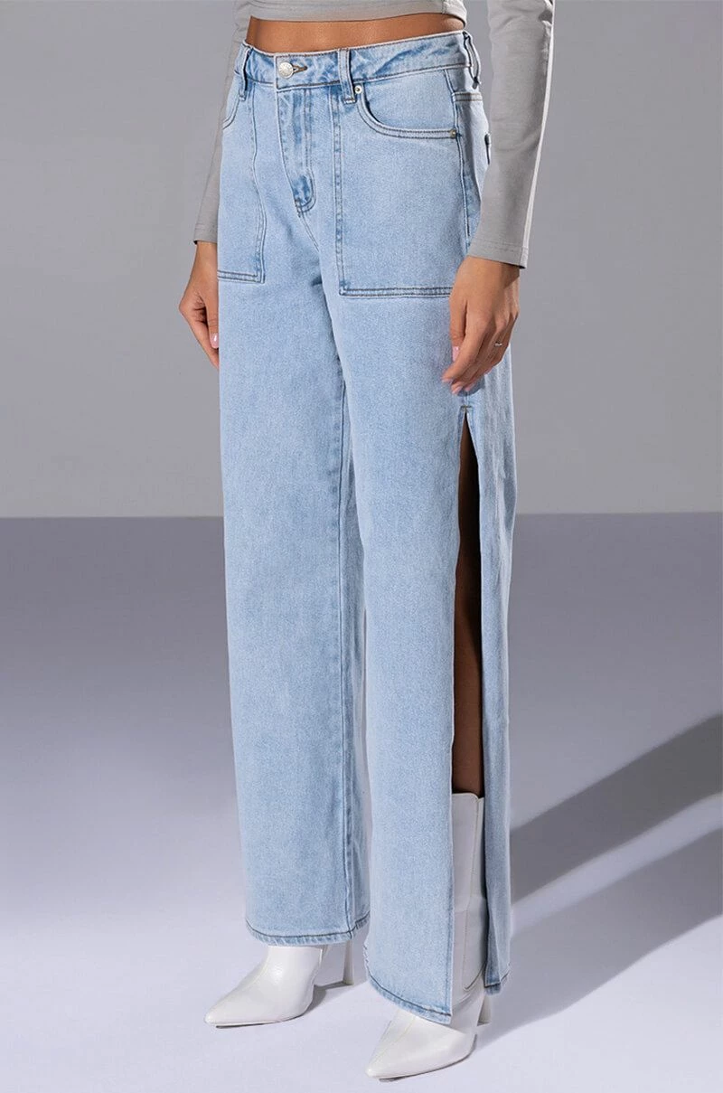 LASTING LOVER HIGH RISE SIDE SLIT JEANS - Image 2