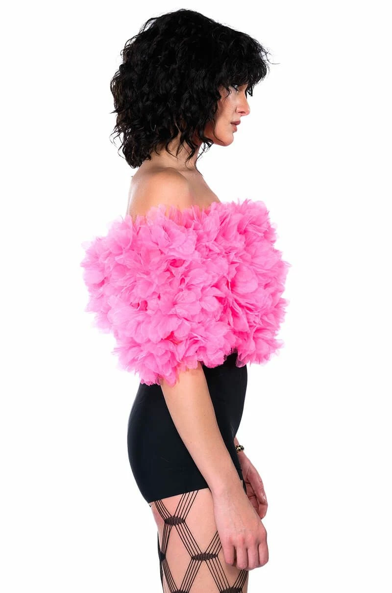 MAKING THE CUT 3D FLORAL OFF SHOULDER CROP TOP - Image 10