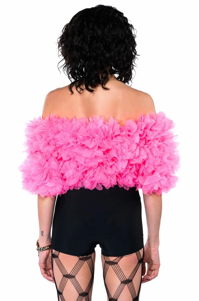 MAKING THE CUT 3D FLORAL OFF SHOULDER CROP TOP - Image 11