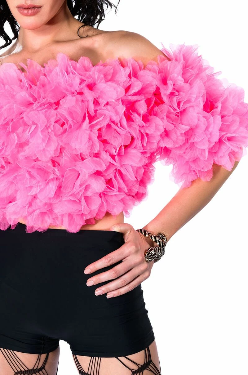 MAKING THE CUT 3D FLORAL OFF SHOULDER CROP TOP - Image 12