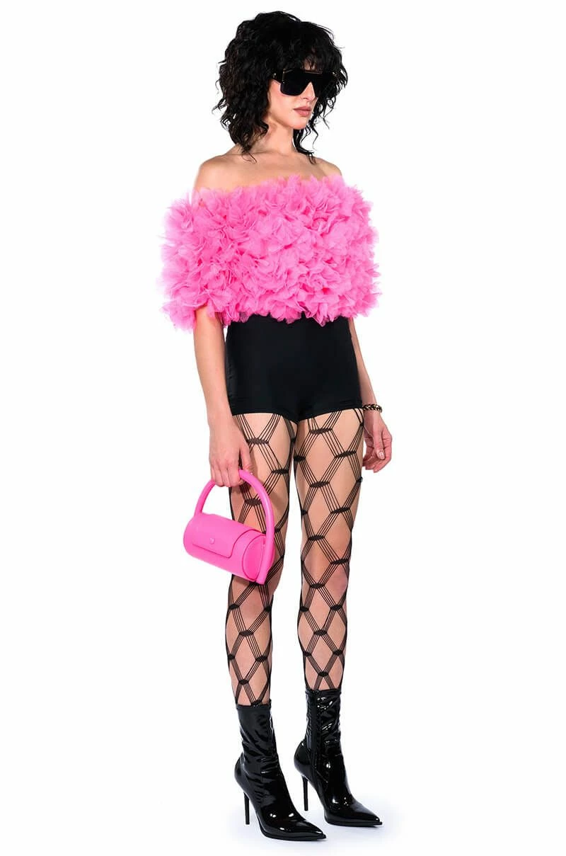 MAKING THE CUT 3D FLORAL OFF SHOULDER CROP TOP - Image 9