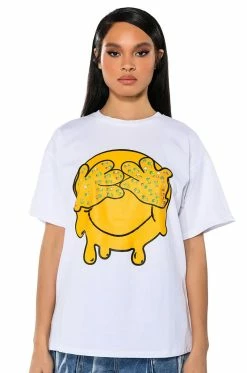 MAKING UP FOR LOST TIME EMBELLISHED OVERSIZE TSHIRT