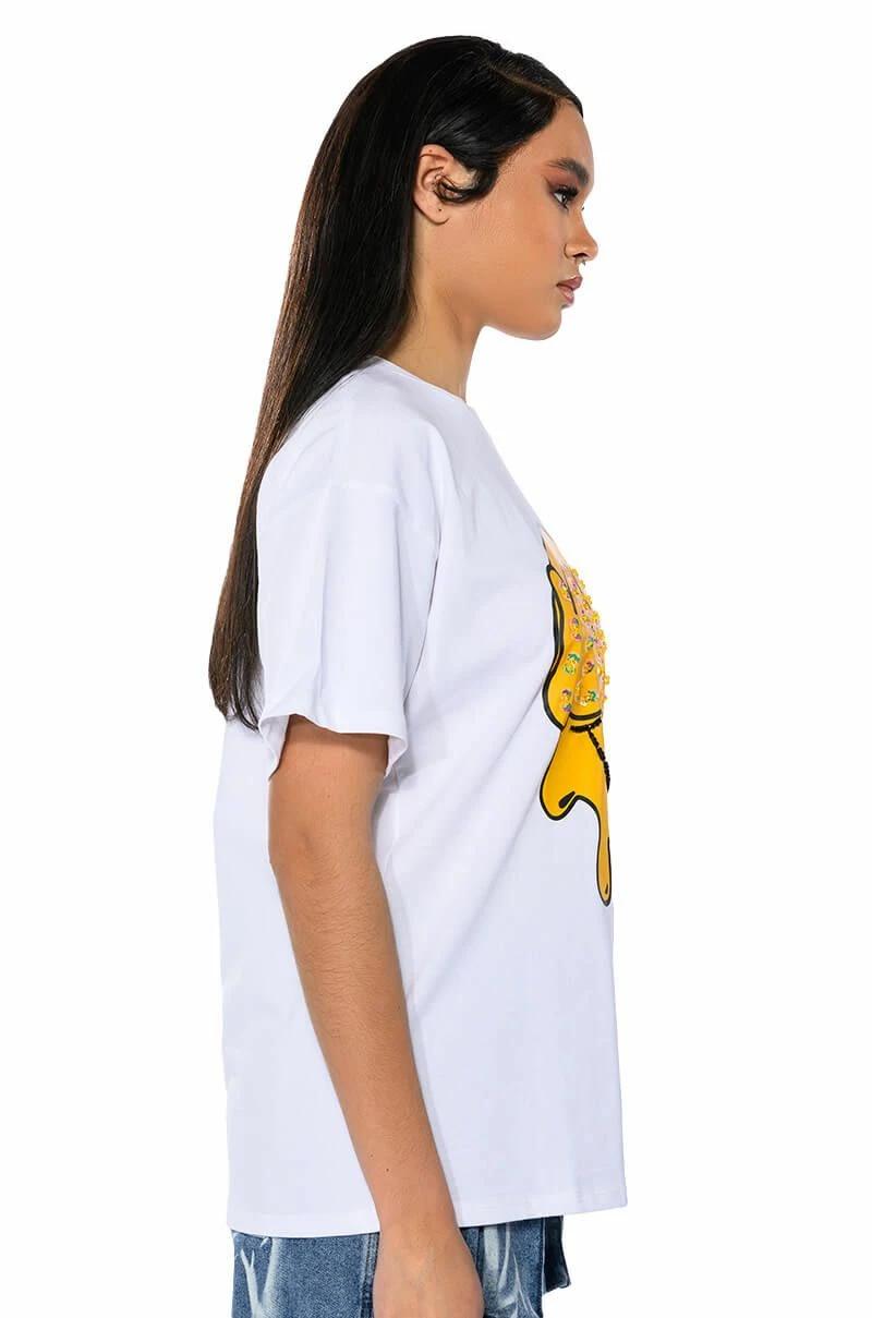 MAKING UP FOR LOST TIME EMBELLISHED OVERSIZE TSHIRT - Image 4