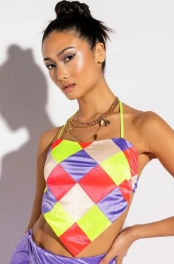 MULTITUDE PATCHWORK HANDKERCHIEF CROP TOP