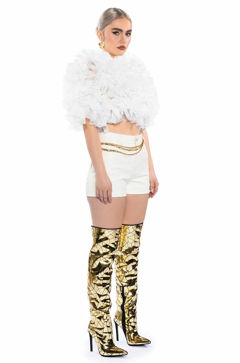 MUST BE DREAMING RUFFLE CROP BLOUSE - Image 4