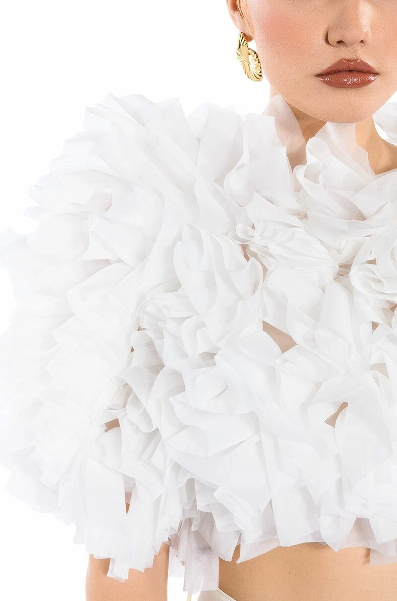 MUST BE DREAMING RUFFLE CROP BLOUSE - Image 7