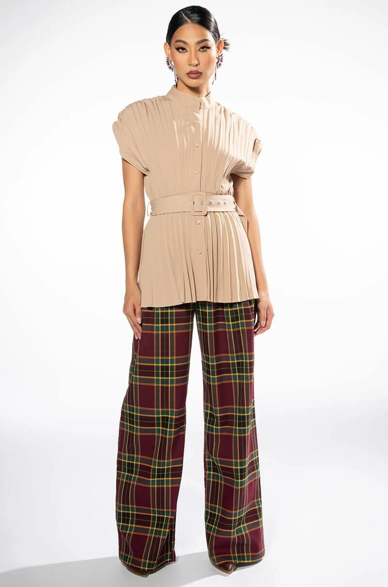 NEW ME PLEATED BUTTON DOWN BLOUSE - Image 6