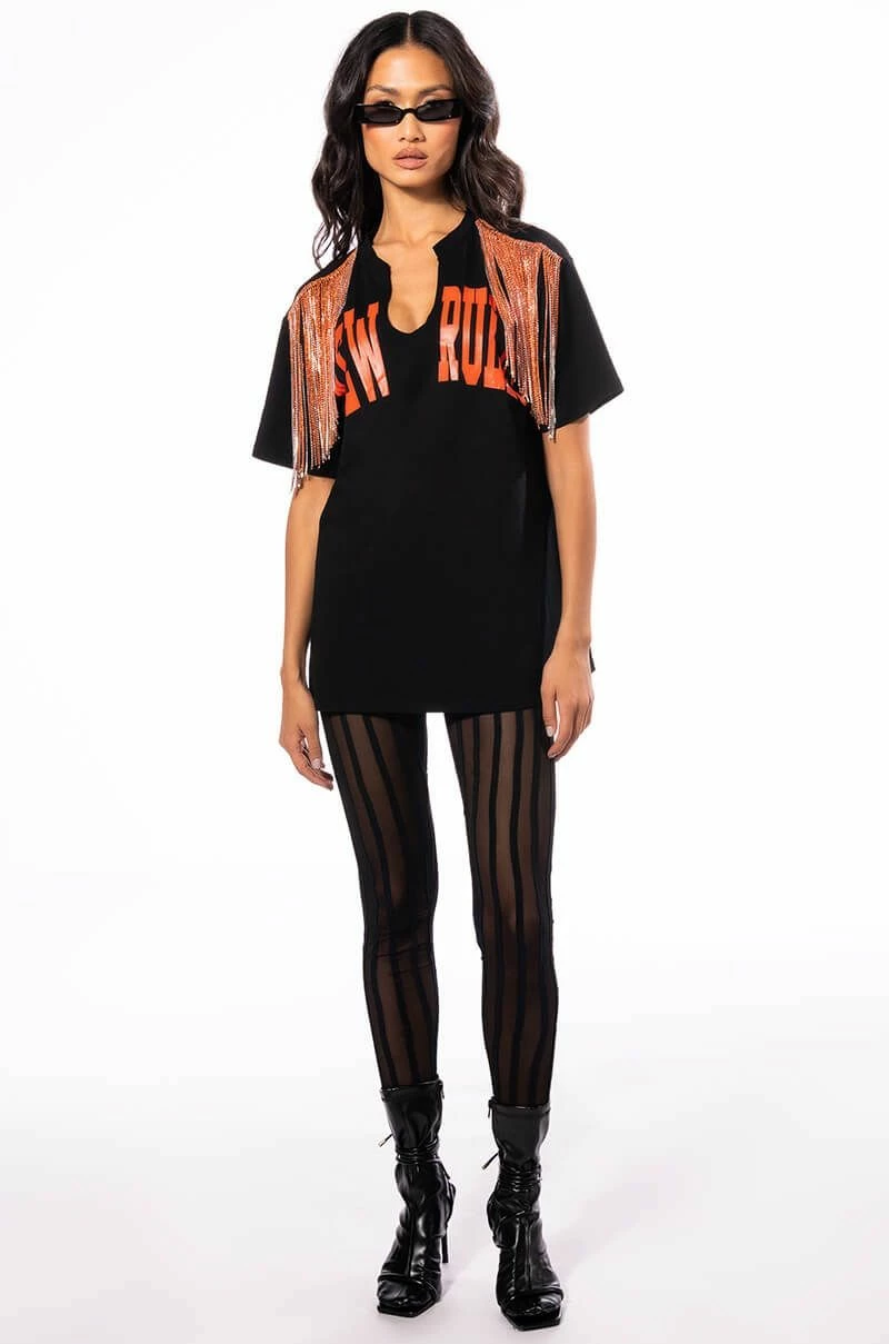 NEW RULES RHINESTONE DETAIL OVERSIZED TSHIRT - Image 8