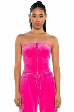 NEW RULES VELVET ZIP UP CORSET