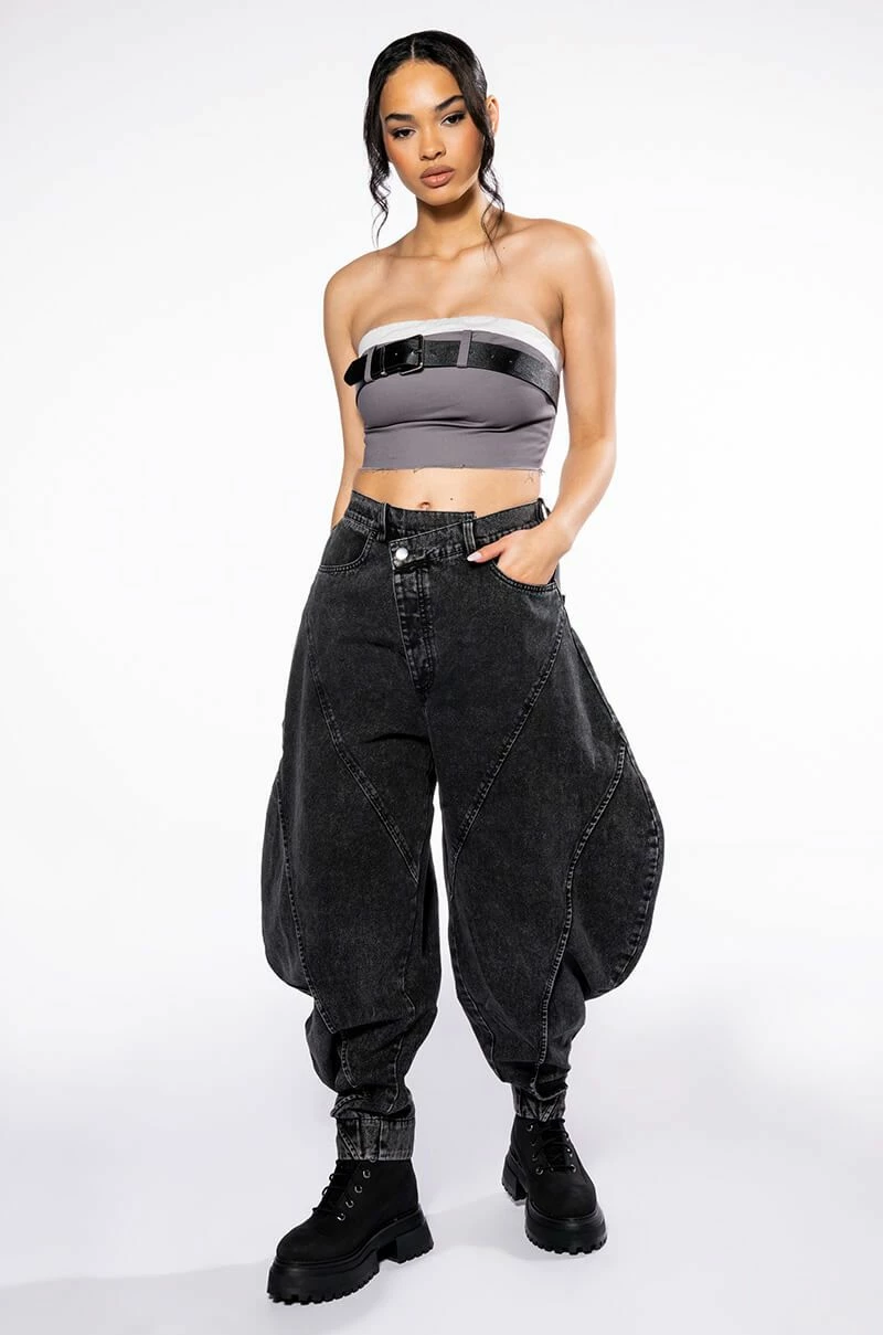 NEW YOU ABSTRACT VOLUME DENIM PANT - Image 3