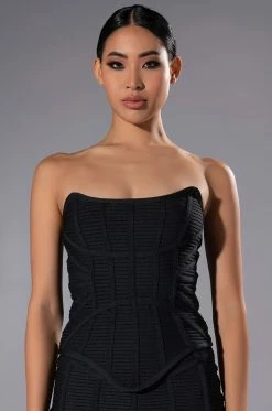 OCEAN EYES STRAPLESS BANDAGE CORSET