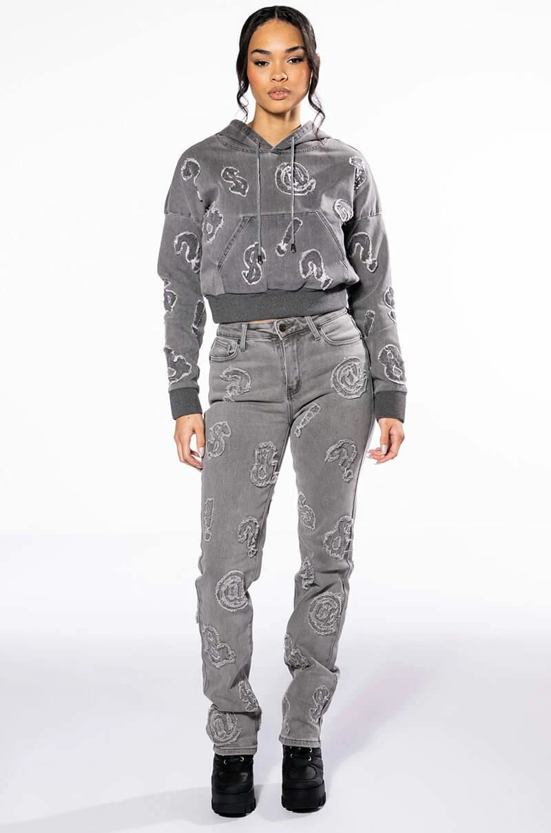 PATCH DETAIL SOFT DENIM STRAIGHT LEG JEAN - Image 8