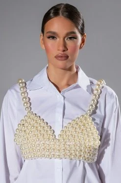 PEARLS OF WISDOM CROP BRALETTE