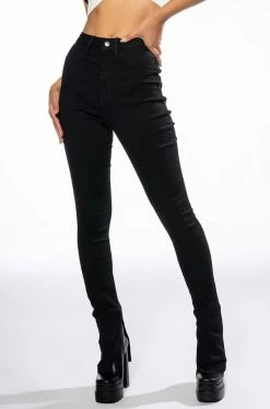 RUBY HIGH RISE SPLIT HEM SKINNY JEANS