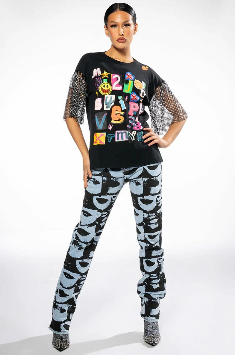 SCRAPBOOK RHINESTONE SLEEVES TSHIRT - Image 2