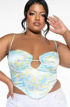 SWEET ESCAPE SATIN BUSTIER TANK