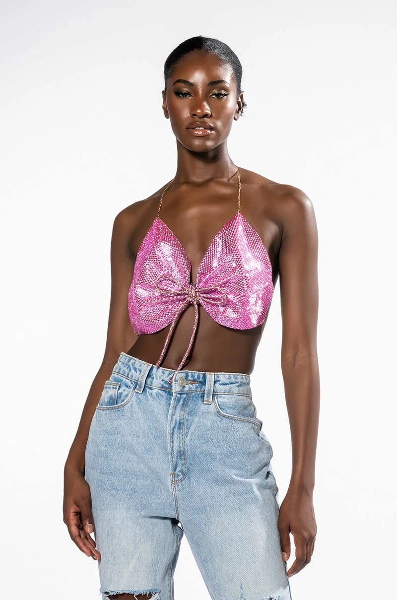 SWEET THANG SLEEVELESS EMBELLISHED CROP TOP IN PINK - Image 6