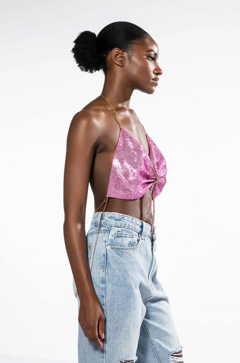 SWEET THANG SLEEVELESS EMBELLISHED CROP TOP IN PINK - Image 7