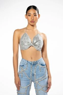 SWEET THANG SLEEVELESS EMBELLISHED CROP TOP