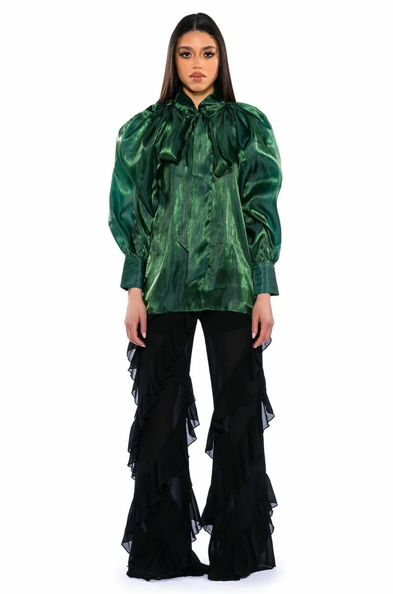 TALULLA TIE NECK LONG SLEEVE BLOUSE - Image 3